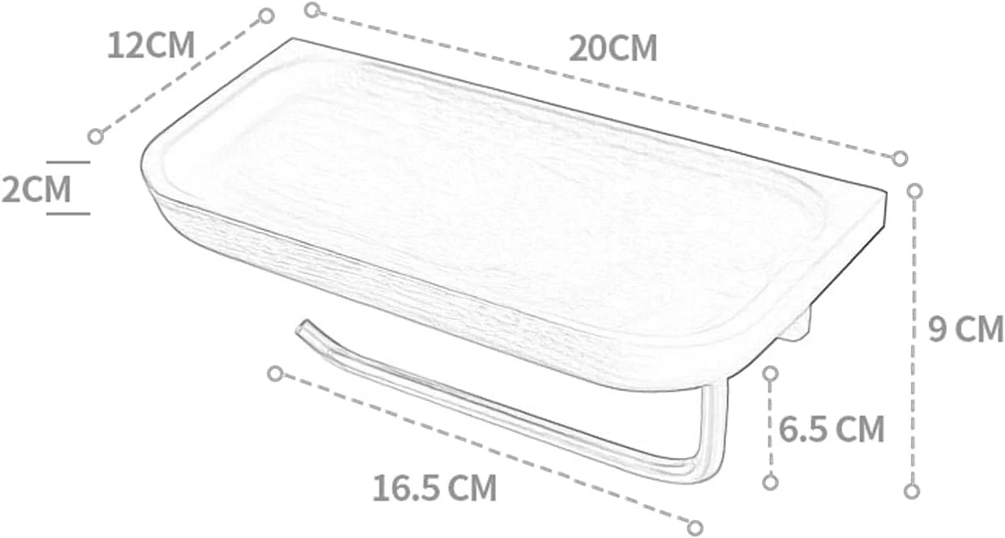 جا دستمال کاغذی دیواری LIU با قفسه چوبی برای آشپزخانه، حمام و سرویس بهداشتی (رنگ: طلایی رز)