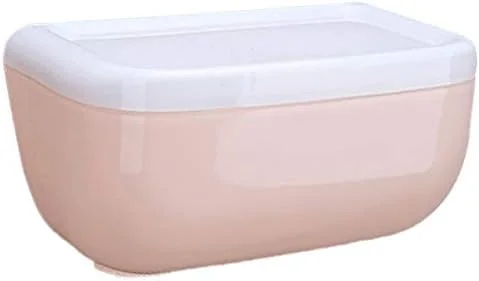 جا دستمال کاغذی دیواری ضد آب مناسب حمام و توالت، بدون نیاز به سوراخ کاری - صورتی