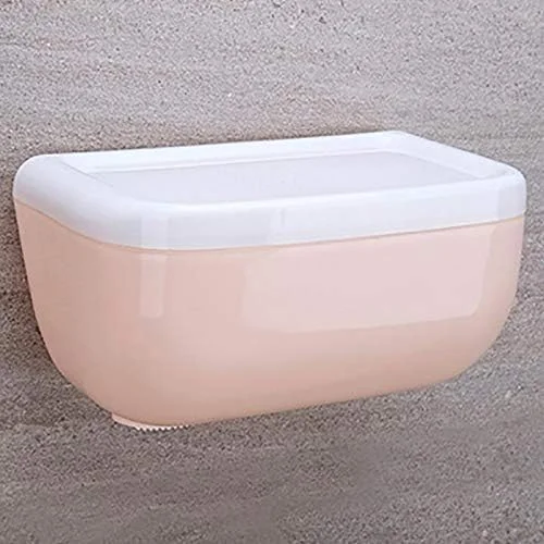 جا دستمال کاغذی دیواری ضد آب مناسب حمام و توالت، بدون نیاز به سوراخ کاری - صورتی جا دستمال کاغذی دیواری ضد آب مناسب حمام و توالت، بدون نیاز به سوراخ کاری - صورتی