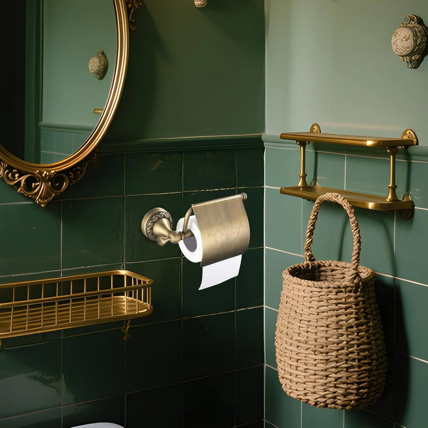 Toilet Paper Holders,Wall-Mounted Vintage Toilet Paper Rack | Storage Rack Countertop Organizer Dispenser Decorative for Kitchen Apartment RV Restroom Farmhouse