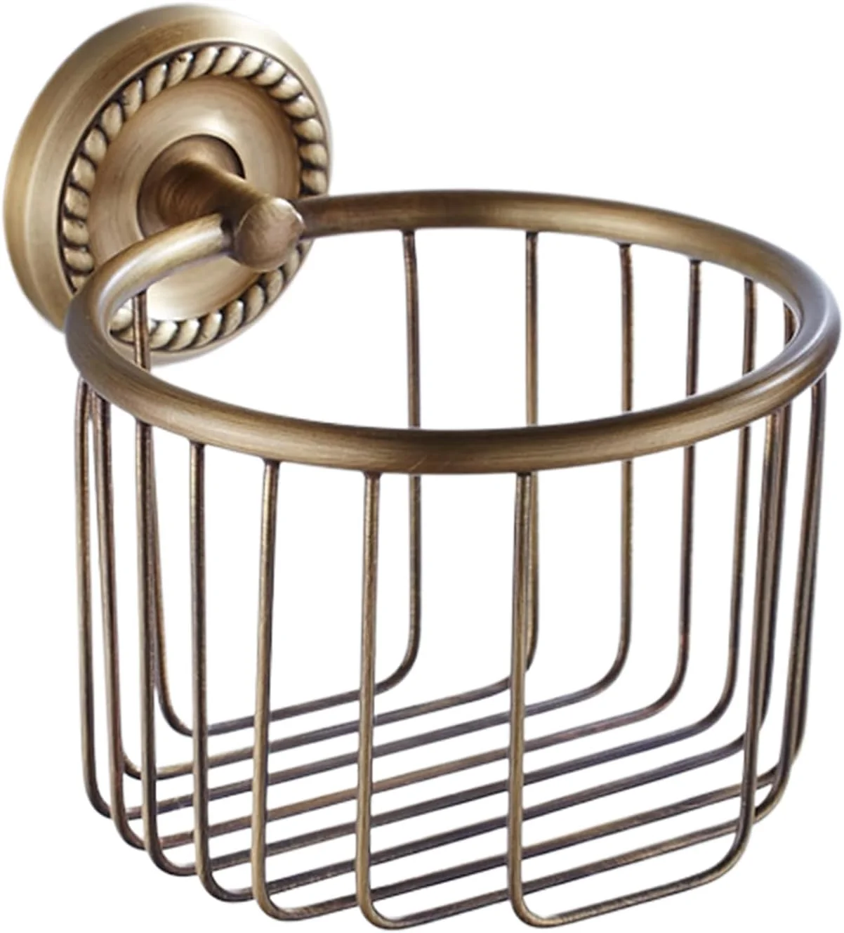 جا دستمال کاغذی توالت برنجی قدیمی | سبد سیمی دستمال رولی برنجی قدیمی - جا کاغذی روستیک پایدار لوازم جانبی تزئینی برای محل کار هتل خوابگاه