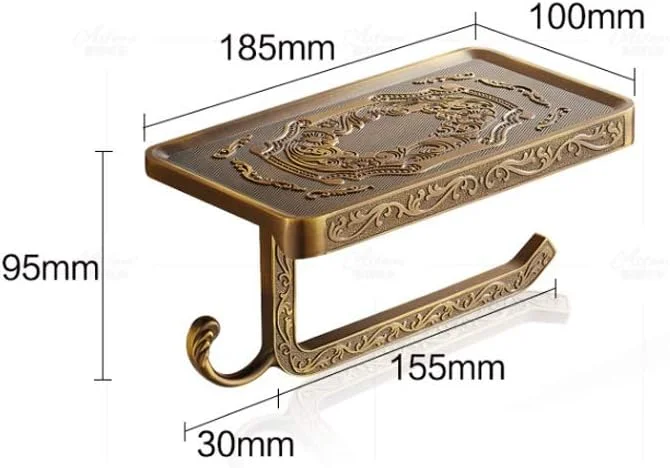 جا دستمال کاغذی توالت با قفسه لوازم جانبی حمام، قابل نصب بر روی دیوار