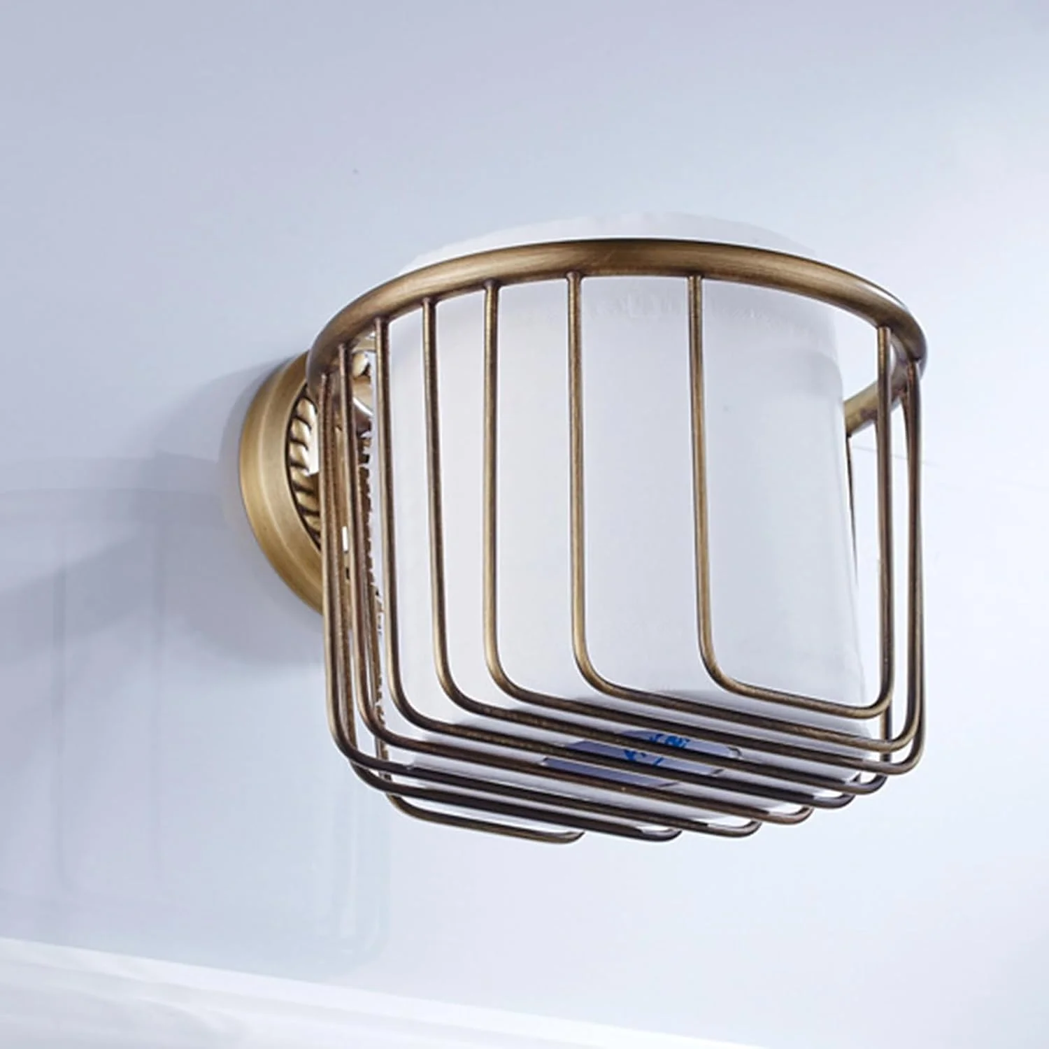 جا دستمال کاغذی توالت برنجی قدیمی، جا دستمال کاغذی دیواری برنجی قدیمی | جا کاغذی روستیک لوازم جانبی تزئینی حمام پایدار برای خوابگاه هتل