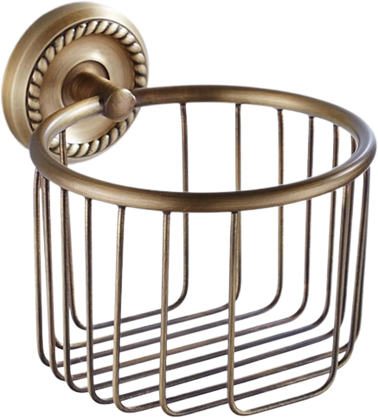 جا دستمال کاغذی توالت برنجی قدیمی - سبد سیمی دستمال کاغذی برنجی قدیمی - جا کاغذی روستایی لوازم جانبی حمام تزئینی پایدار برای خوابگاه هتل