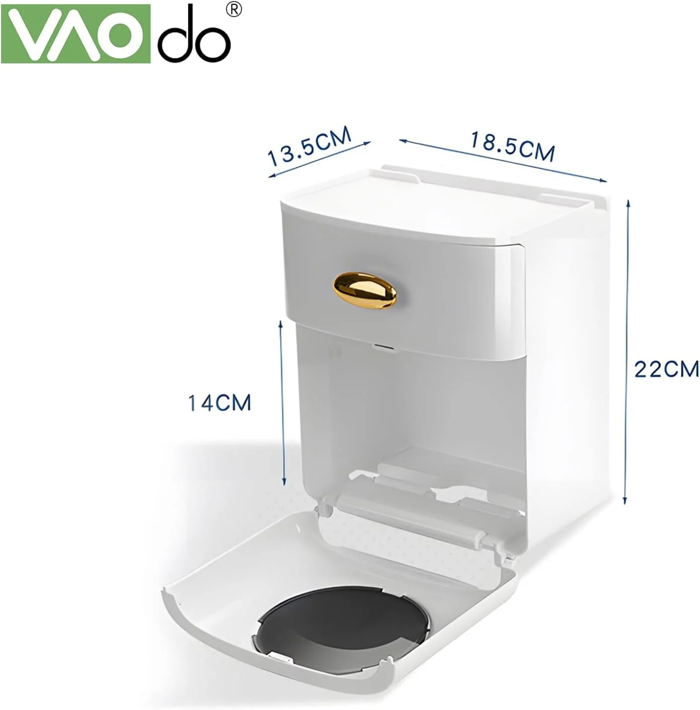 جا دستمال کاغذی دیواری VAODO، جعبه دستمال کاغذی ضد آب، نگهدارنده رول دستمال کاغذی ضد زنگ، سازمان دهنده دیواری چند منظوره برای حمام، آشپزخانه، اتاق نشیمن، بدون نیاز به سوراخ کاری