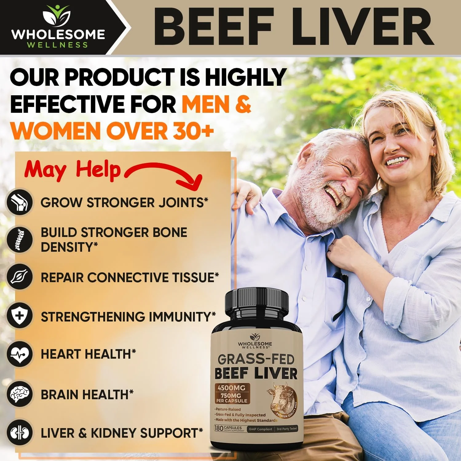 کپسول های جگر گاو تغذیه شده با علف ویتامین A/B12 Wholesome Wellness (180 عدد، 750 میلی گرم) کپسول های جگر گاو تغذیه شده با علف ویتامین A/B12 Wholesome Wellness (180 عدد، 750 میلی گرم)