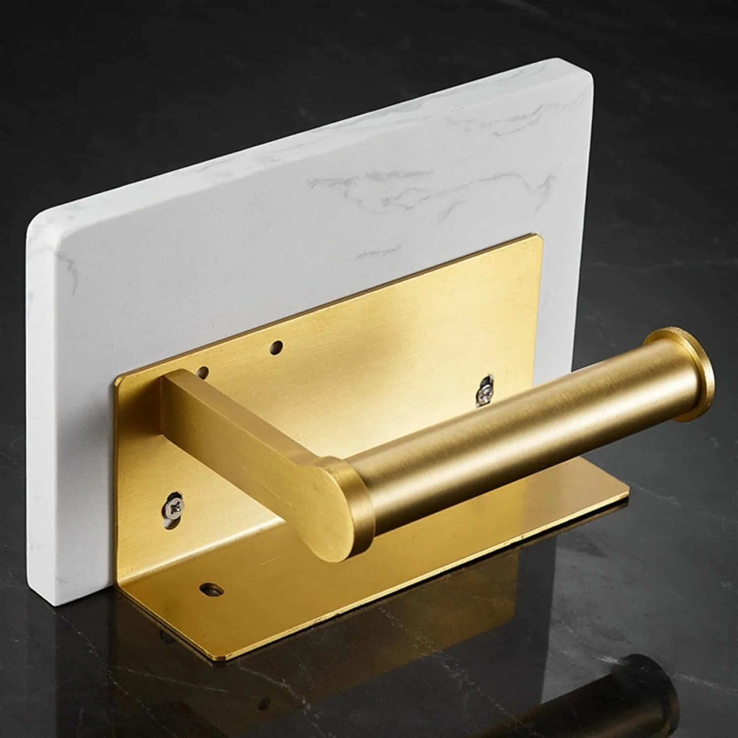 جا دستمال کاغذی توالت UTOYA، جا حوله ای مرمر سفید دو طبقه با قفسه (رنگ: 2) جا دستمال کاغذی توالت UTOYA، جا حوله ای مرمر سفید دو طبقه با قفسه (رنگ: 2)