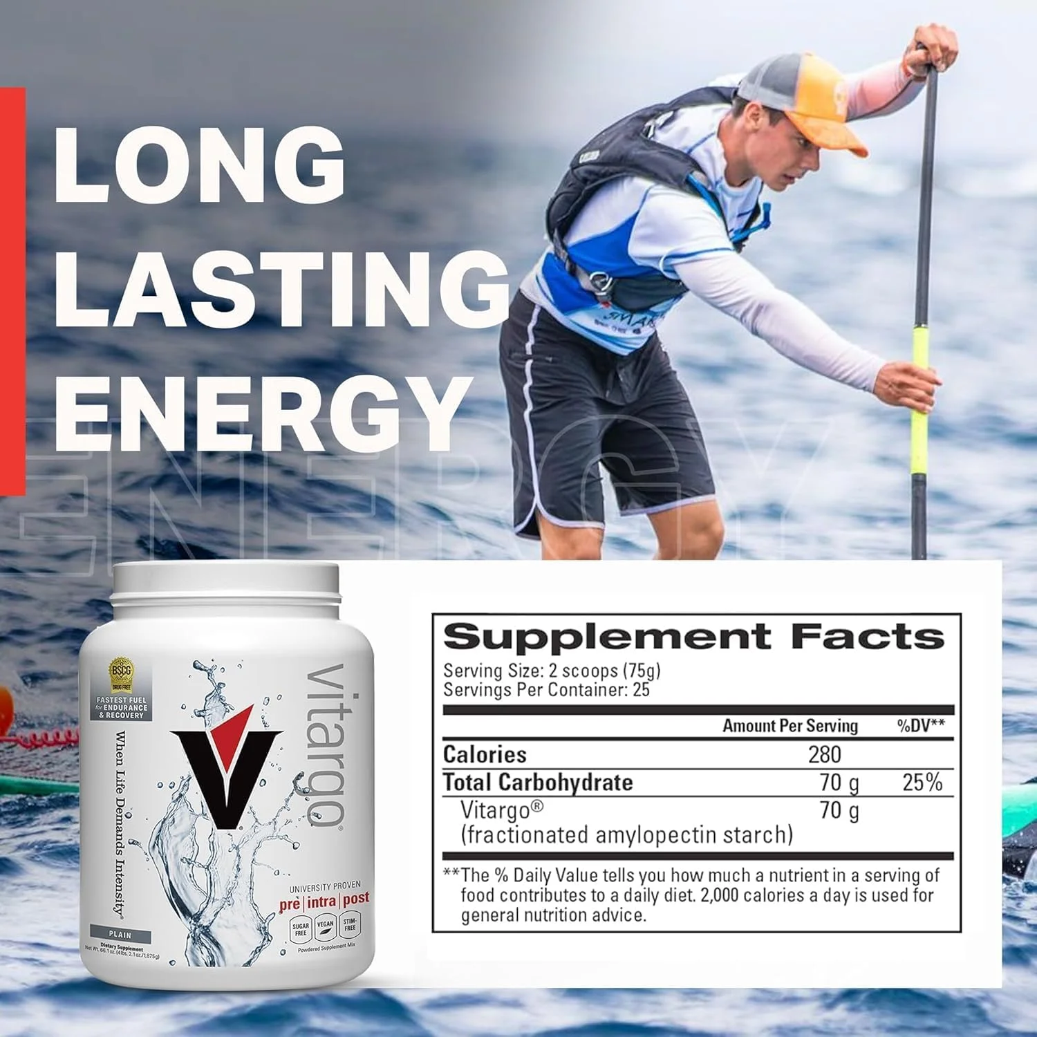 مکمل کربوهیدراتی ویتارگو، سوخت عضلانی 2 برابر سریعتر، 4 پوند، بدون طعم | پودر کربوهیدرات قبل و بعد از تمرین مکمل کربوهیدراتی ویتارگو، سوخت عضلانی 2 برابر سریعتر، 4 پوند، بدون طعم | پودر کربوهیدرات قبل و بعد از تمرین