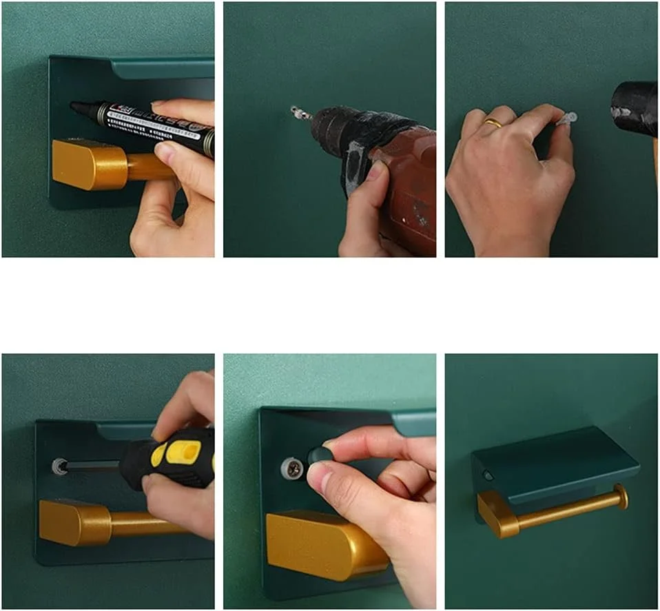 نگهدارنده دستمال توالت UTOYA، استیل ضد زنگ، نصب دیواری، مناسب برای حمام، ابعاد 14.5cm*9cm*10cm