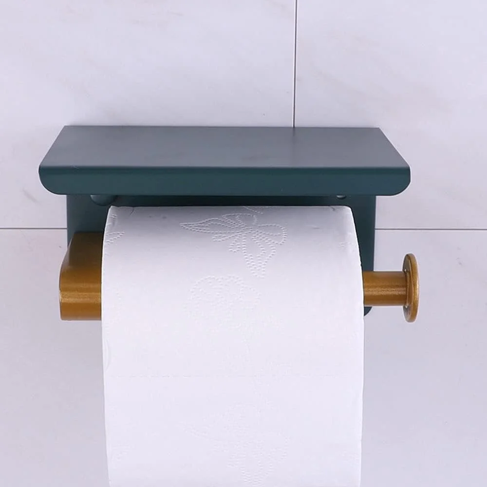 جا دستمال کاغذی یوتویا، استیل ضد زنگ، نصب دیواری مناسب حمام، دارای قفسه، سایز 14.5cm*9cm*10cm