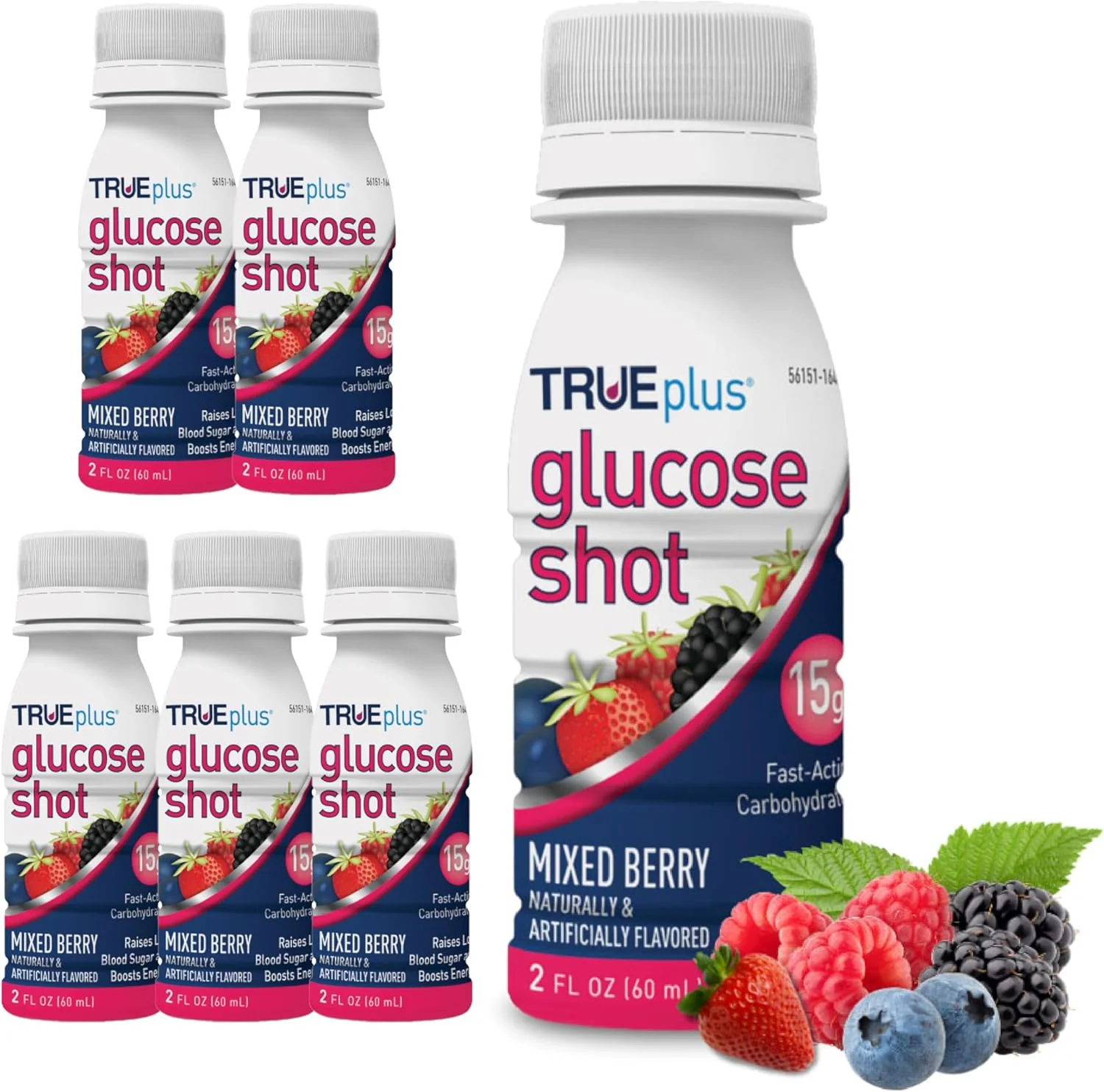 شات گلوکز TRUEplus، میکس بری، 60 میلی لیتر، 6 عددی 021292004378A999