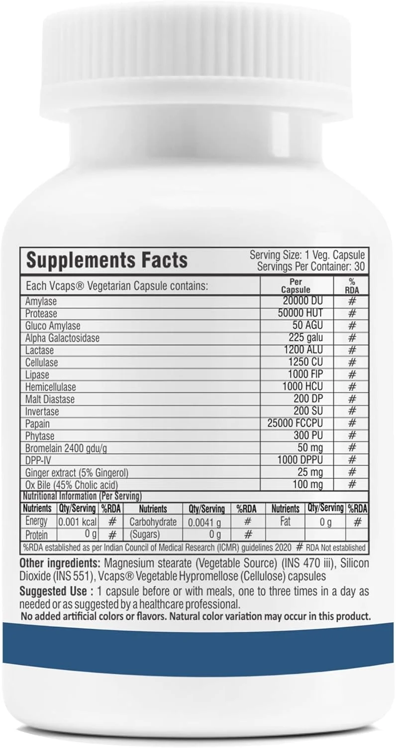 ترکس ژنیکس COMPLETE DIGEST 3X، پشتیبانی سه گانه گوارشی برای چربی، کربوهیدرات ها و پروتئین، لاکتوز و فیبرها با 14 آنزیم، زنجبیل و اسید صفراوی کولیک (30 کپسول) (بسته 1 عددی)