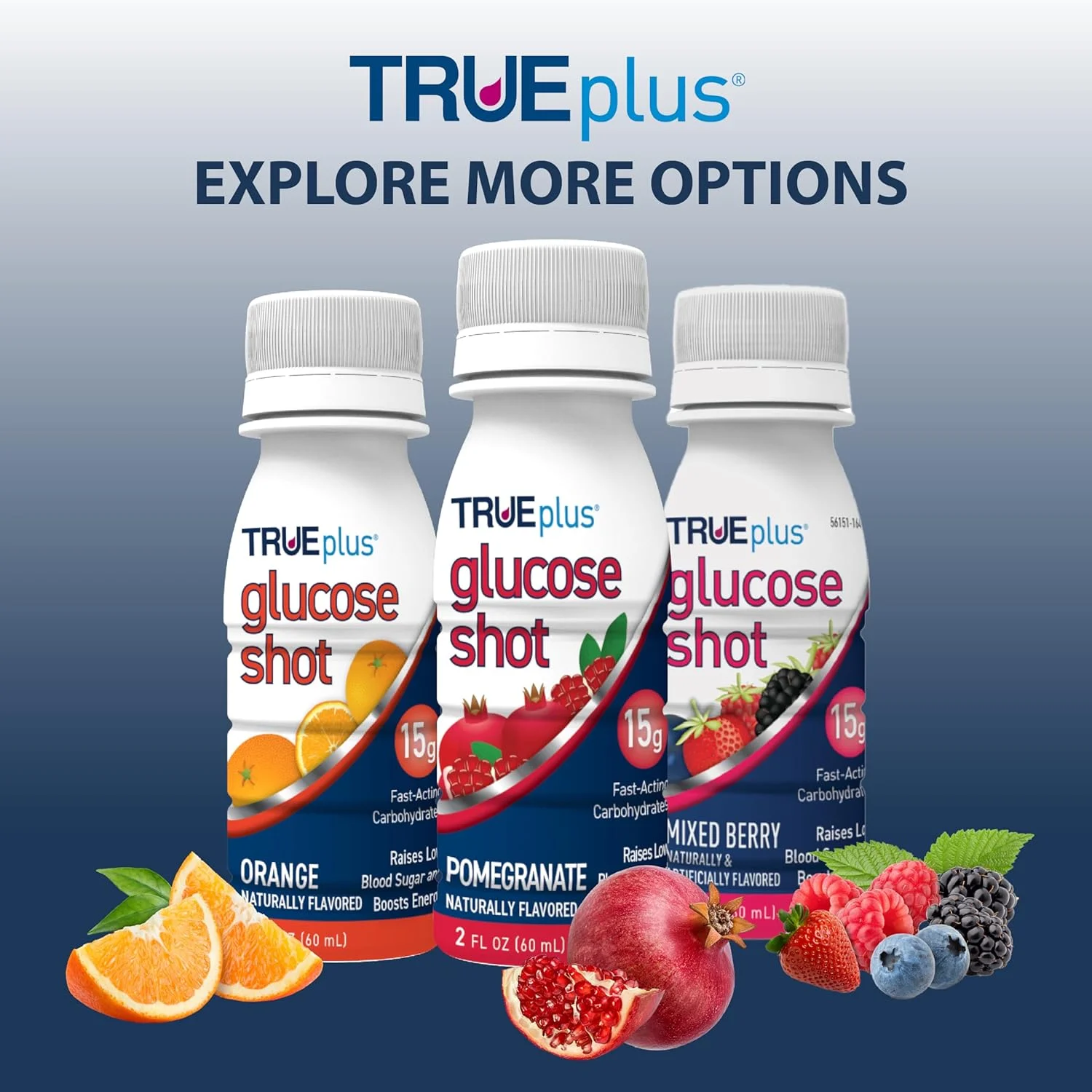 شات گلوکز TRUEplus، میکس بری، 60 میلی لیتر، 6 عددی 021292004378A999