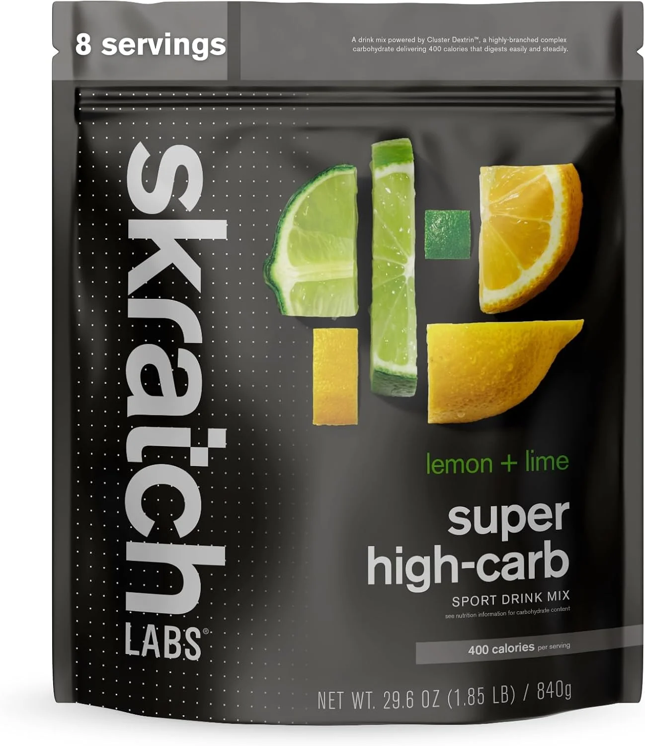 پودر هیدراتاسیون فوق العاده پر کربوهیدرات Skratch Labs | پودر کربوهیدرات با کلاستر دکسترین و الکترولیت ها | نوشیدنی انرژی زا استقامتی | لیمو + لیموترش (840 گرم) | غیر GMO، بدون گلوتن، وگان، کوشر