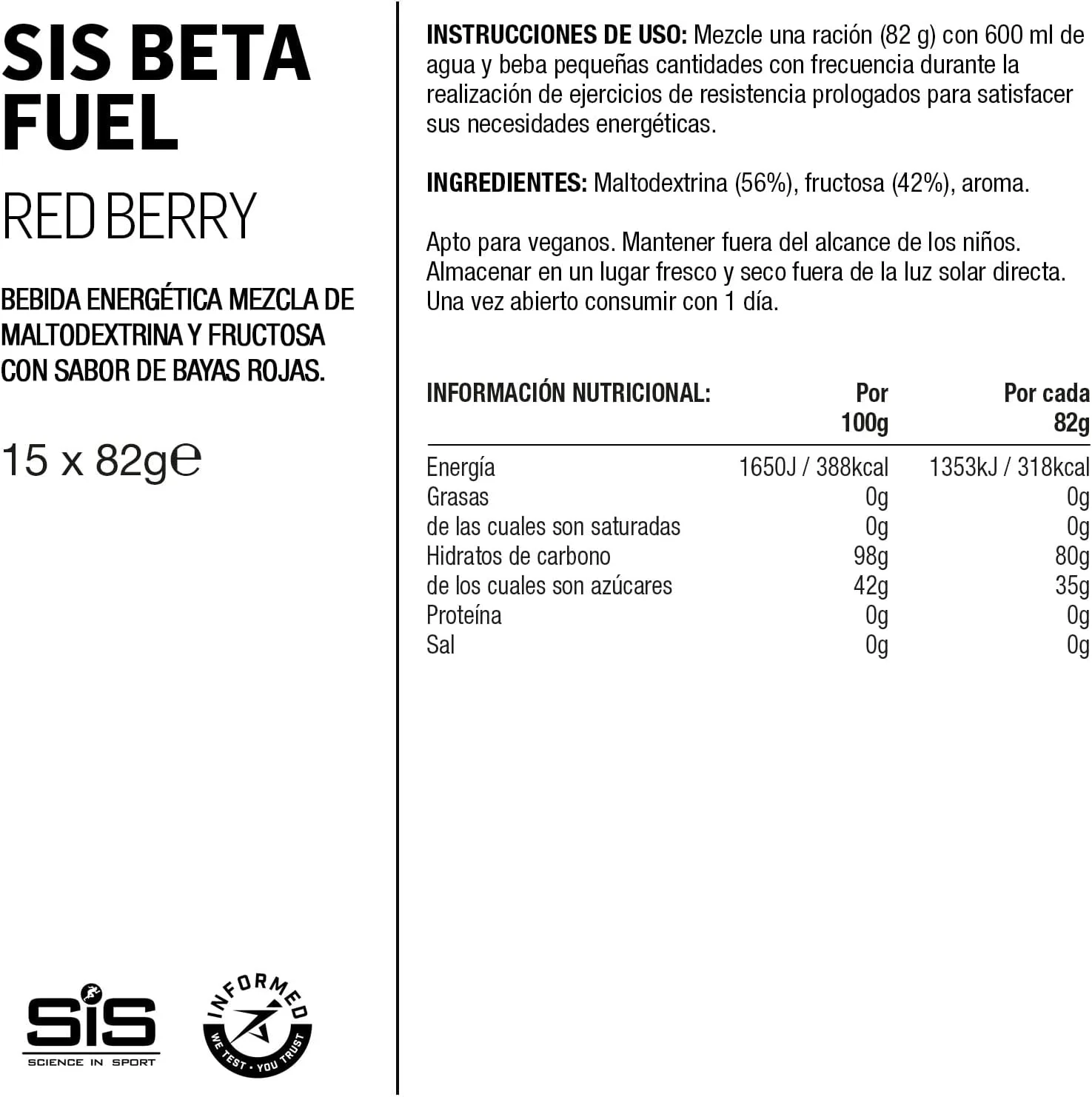 نوشیدنی انرژی زا Science In Sport Beta Fuel 80 | 80 گرم کربوهیدرات | نسبت 1:0.8 مالتودکسترین:فروکتوز | منبع دوگانه انرژی | هضم آسان | طعم توت قرمز | بسته 15 عددی نوشیدنی انرژی زا Science In Sport Beta Fuel 80 | 80 گرم کربوهیدرات | نسبت 1:0.8 مالتودکسترین:فروکتوز | منبع دوگانه انرژی | هضم آسان | طعم توت قرمز | بسته 15 عددی