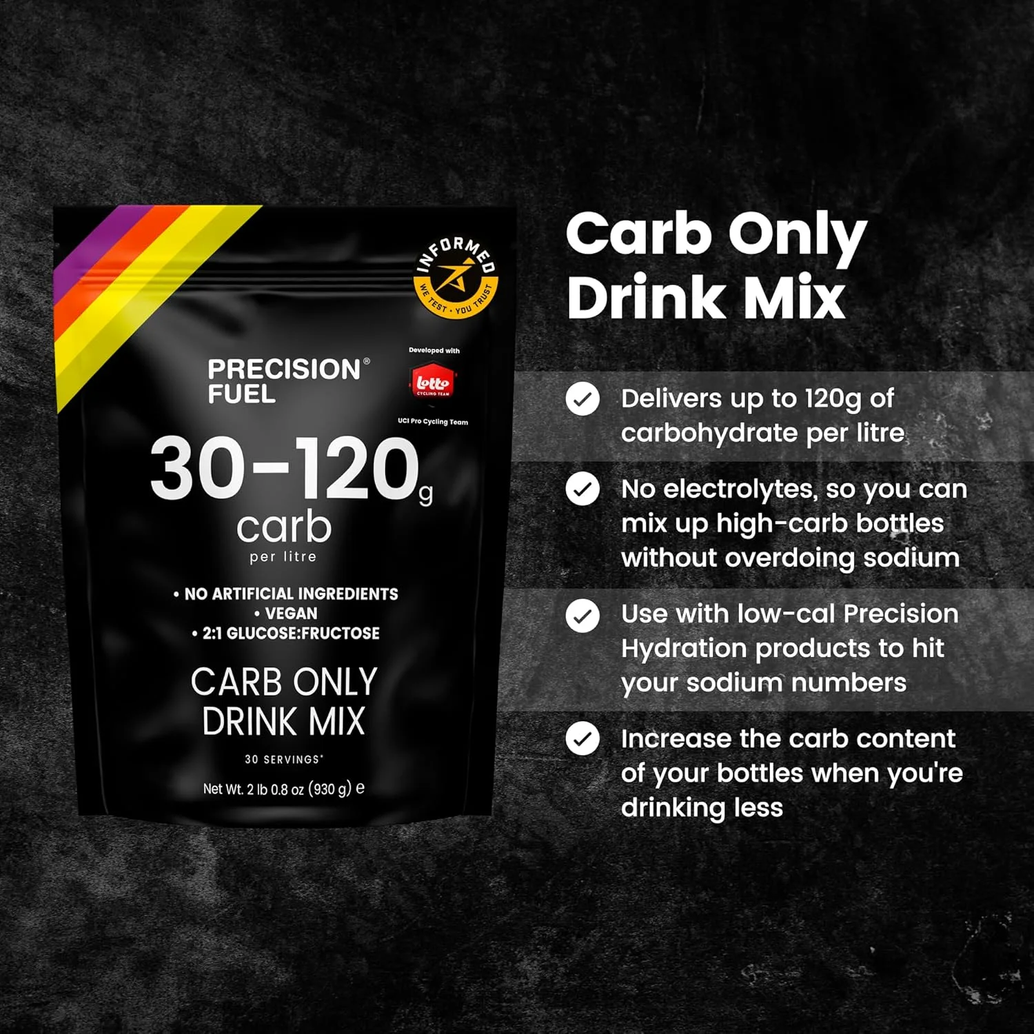 مخلوط نوشیدنی فقط کربوهیدرات Precision Hydration - پودر انرژی و کربوهیدرات طبیعی، طعم مرکبات ملایم، تا 120 گرم کربوهیدرات در لیتر، وگان - ایده آل برای دوچرخه سواری حرفه ای و ورزش های با شدت بالا (تک بسته) مخلوط نوشیدنی فقط کربوهیدرات Precision Hydration - پودر انرژی و کربوهیدرات طبیعی، طعم مرکبات ملایم، تا 120 گرم کربوهیدرات در لیتر، وگان - ایده آل برای دوچرخه سواری حرفه ای و ورزش های با شدت بالا (تک بسته)