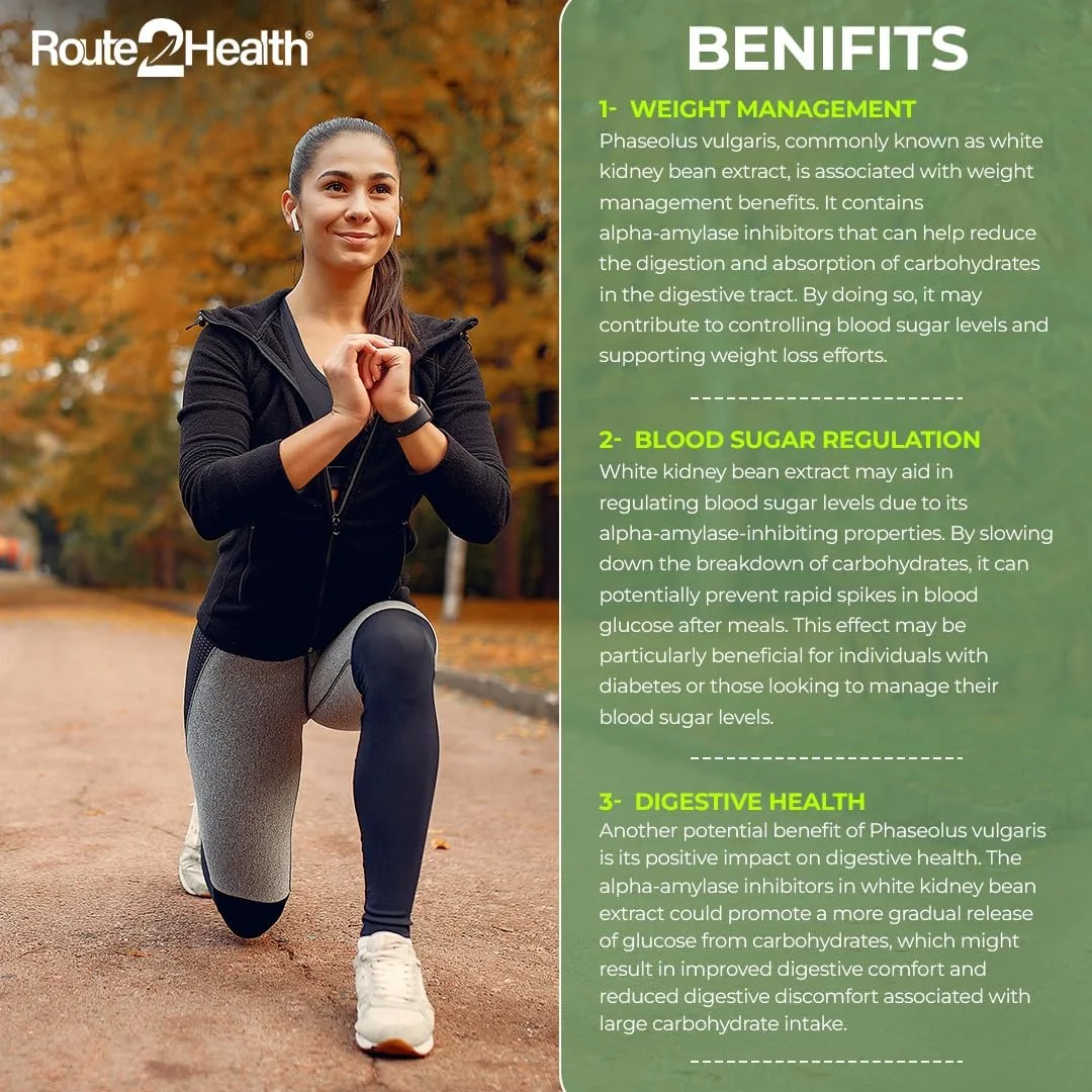 کپسول های پشتیبانی کاهش وزن Route 2 Health - 30 عدد حاوی عصاره Phaseolus Vulgaris، کنترل طبیعی اشتها و متابولیسم سالم - غیر GMO، بدون گلوتن، مدیریت موثر وزن کپسول های پشتیبانی کاهش وزن Route 2 Health - 30 عدد حاوی عصاره Phaseolus Vulgaris، کنترل طبیعی اشتها و متابولیسم سالم - غیر GMO، بدون گلوتن، مدیریت موثر وزن