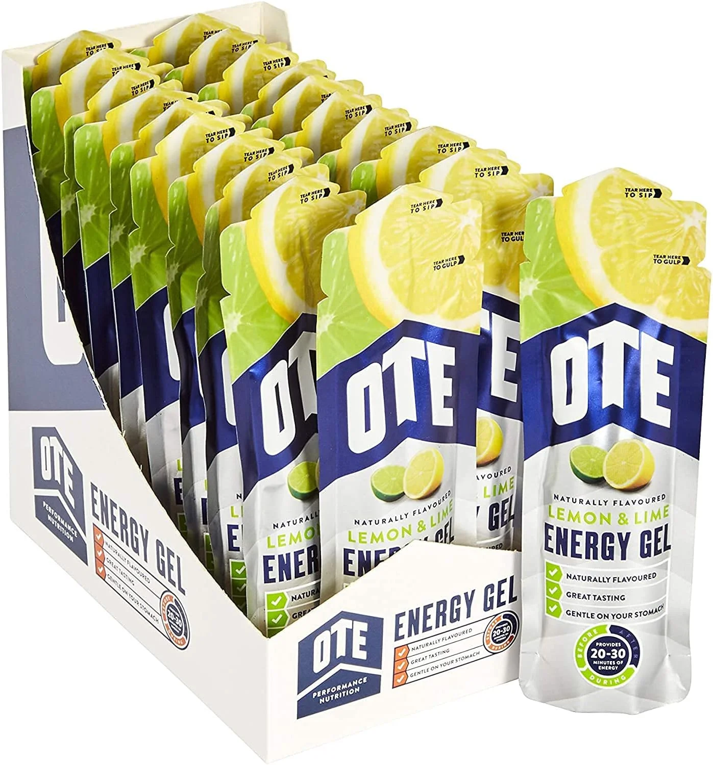 ژل انرژی ورزشی OTE - ژل های دوچرخه سواری با 20 گرم کربوهیدرات - ژل انرژی برای دویدن - 56 گرم x 20 (لیمو و لیموترش) ژل انرژی ورزشی OTE - ژل های دوچرخه سواری با 20 گرم کربوهیدرات - ژل انرژی برای دویدن - 56 گرم x 20 (لیمو و لیموترش)