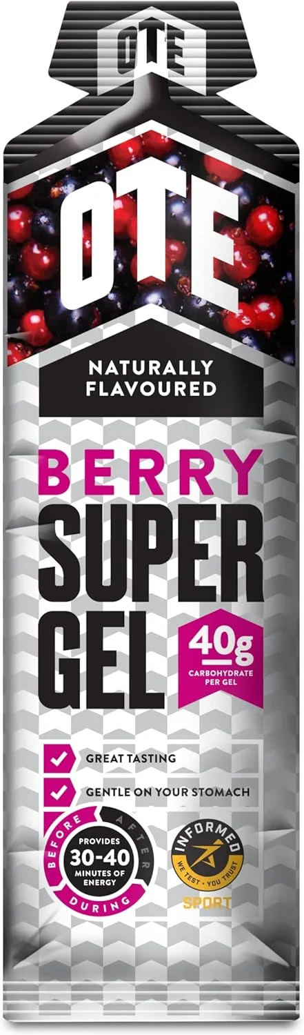 ژل انرژی OTE Super Gel - ژل های انرژی برای دویدن و دوچرخه سواری - ژل دویدن با منبع دوگانه برتر با 40 گرم کربوهیدرات - ژل های گلوکز برای شنا، مسابقات سه گانه و ورزش های استقامتی - بسته 12 عددی (توت) ژل انرژی OTE Super Gel - ژل های انرژی برای دویدن و دوچرخه سواری - ژل دویدن با منبع دوگانه برتر با 40 گرم کربوهیدرات - ژل های گلوکز برای شنا، مسابقات سه گانه و ورزش های استقامتی - بسته 12 عددی (توت)