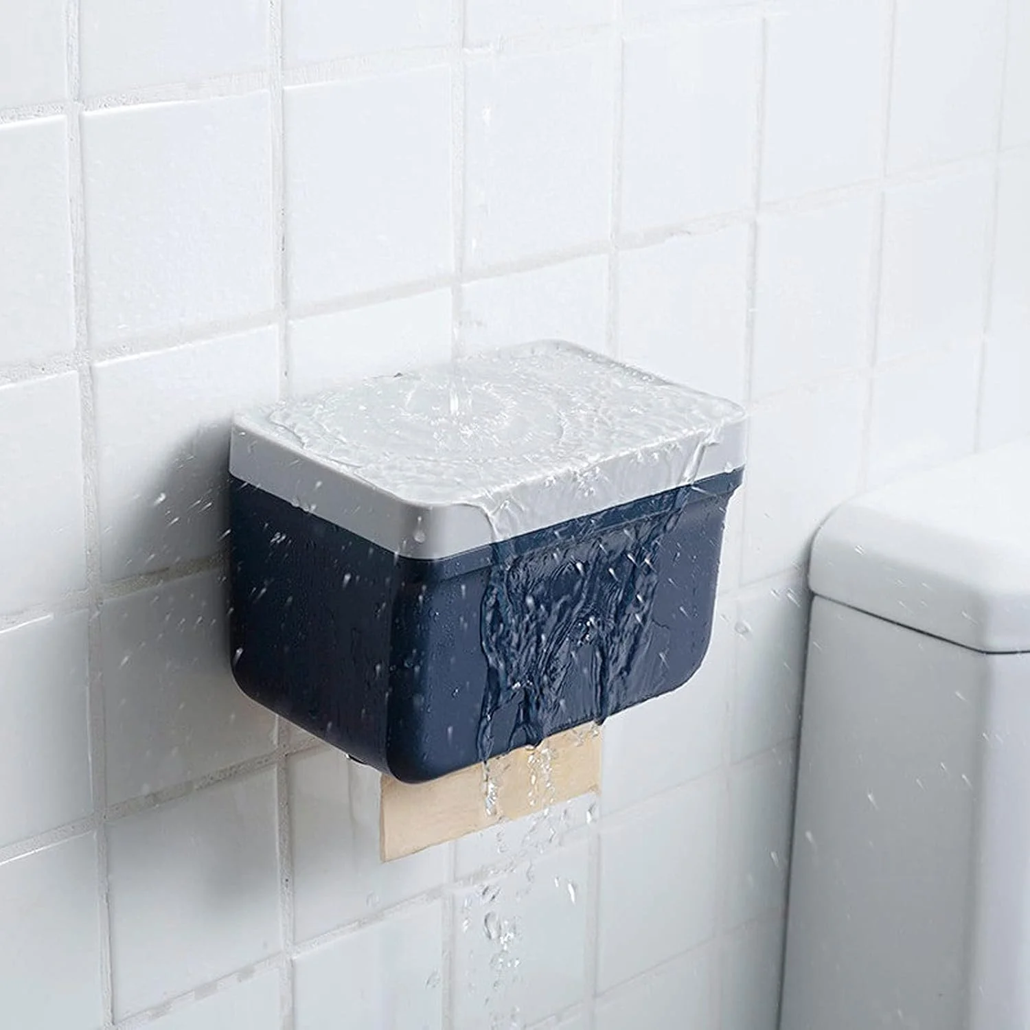 جعبه دستمال کاغذی دیواری UGFVGYTG، ضد آب، مناسب نگهداری دستمال رولی، لوازم جانبی حمام (Hortel)