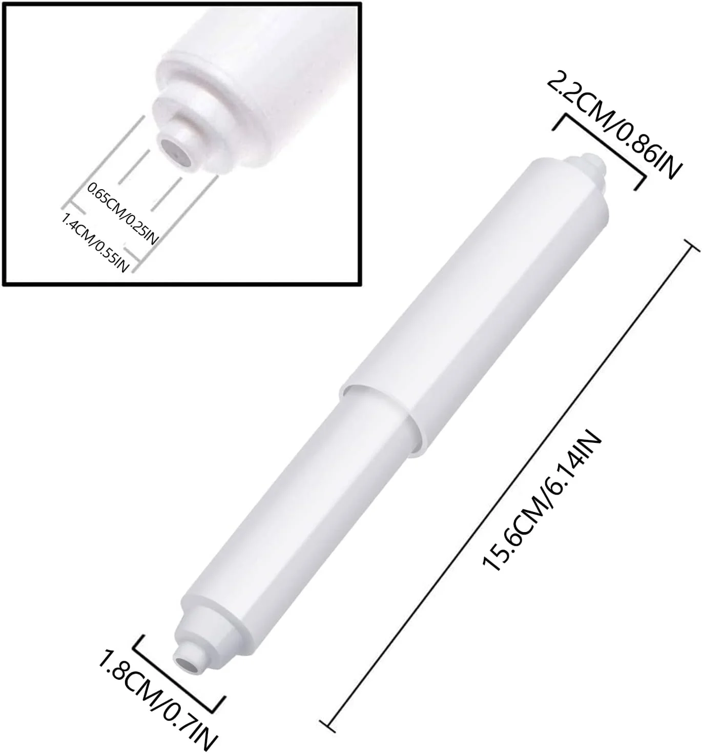 جا دستمال کاغذی توالت TYPHEERX، بسته 2 عددی، نگهدارنده رول دستمال کاغذی پلاستیکی، فنری، مناسب برای جایگزینی در سرویس بهداشتی (سفید)