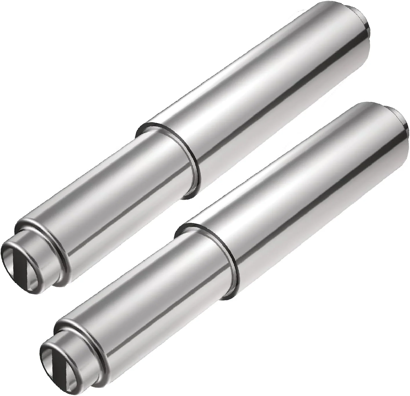 توکسین ای ام 2 عدد جایگزین غلطک نگهدارنده دستمال توالت فنری پلاستیکی جهانی، کروم (نقره ای)