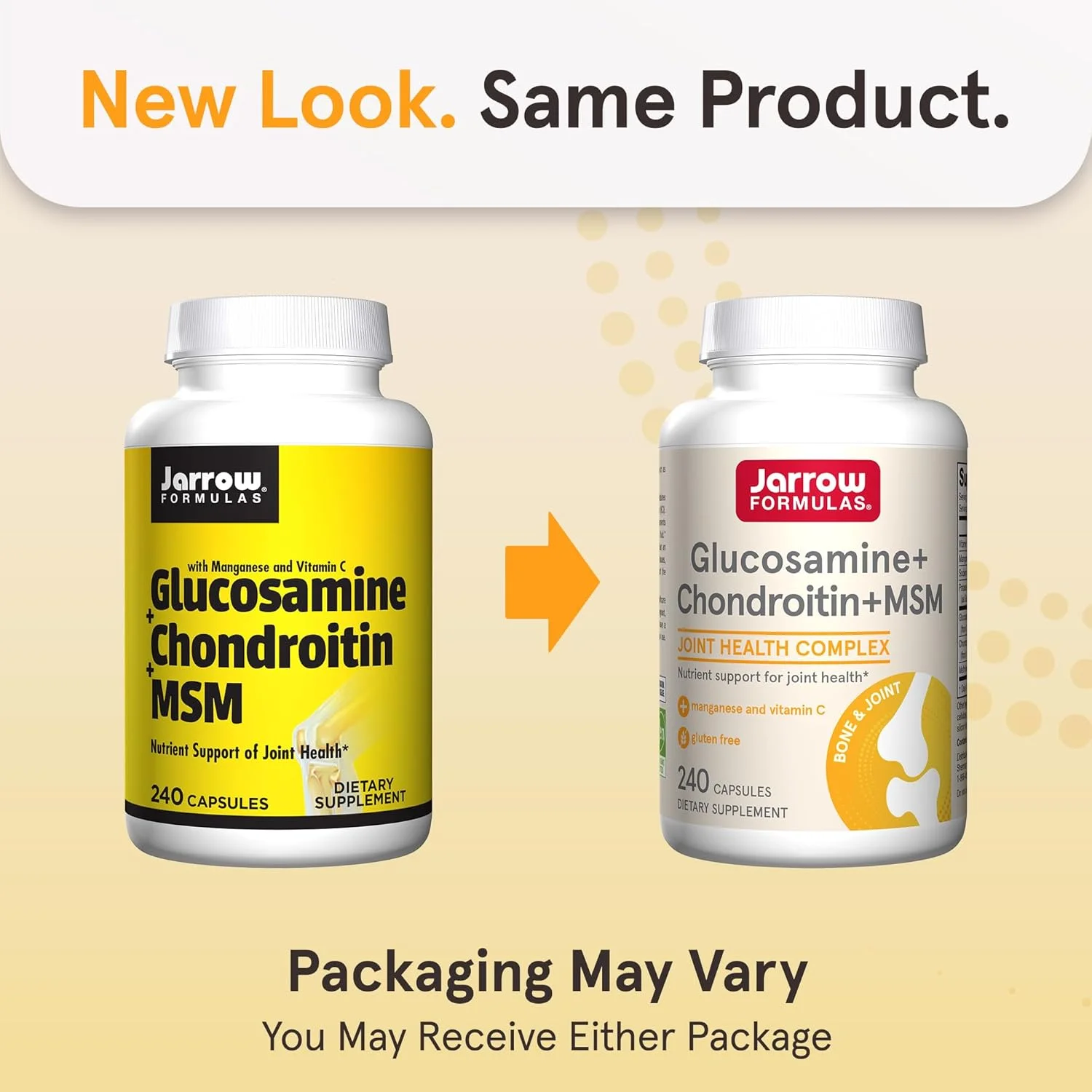 Jarrow Formulas Glucosamine + Chondroitin + MSM - 240 Capsules - Nutrient Support of Joint Health - With Vitamin C & Manganese - 60 Servings Jarrow Formulas Glucosamine + Chondroitin + MSM - 240 Capsules - Nutrient Support of Joint Health - With Vitamin C & Manganese - 60 Servings