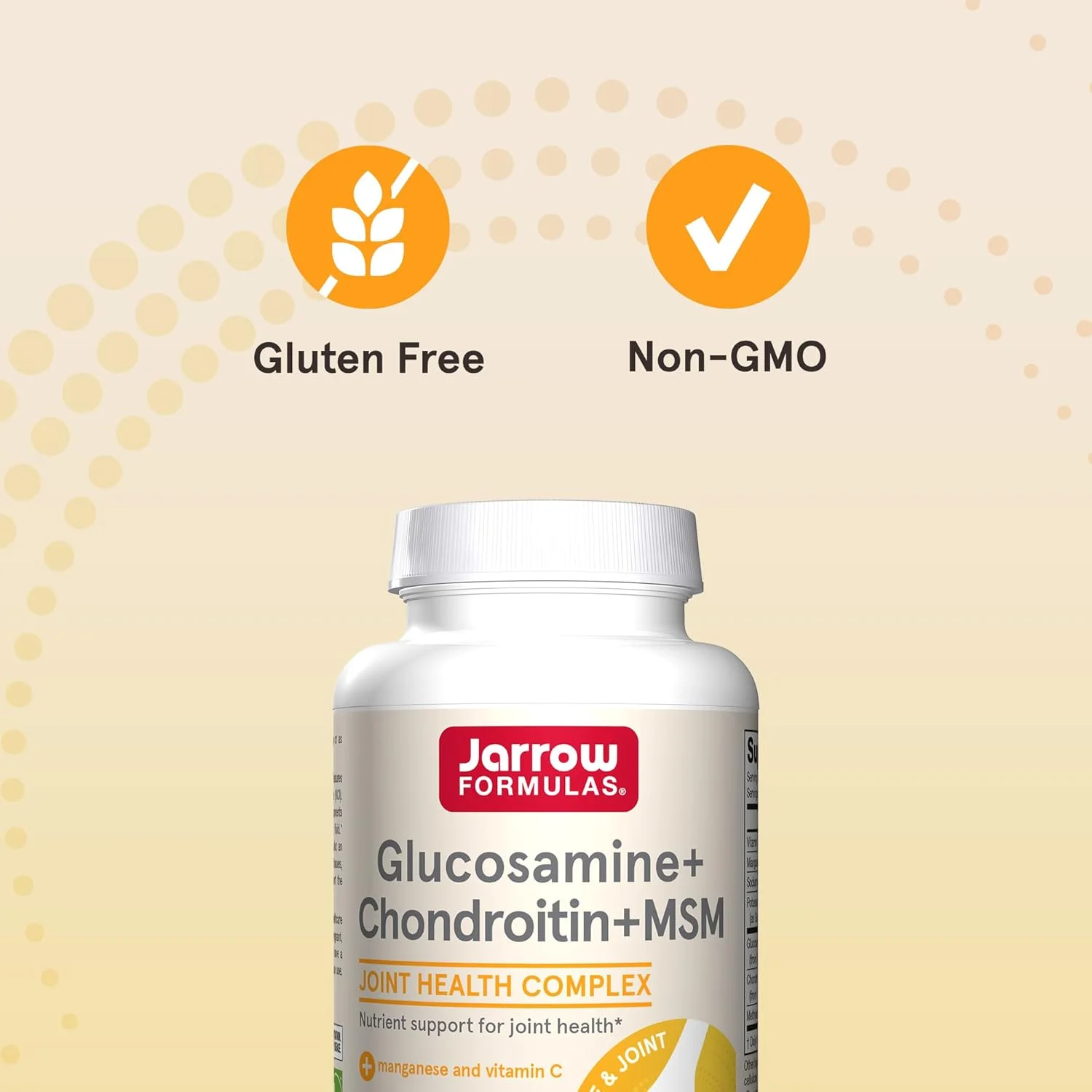 Jarrow Formulas Glucosamine + Chondroitin + MSM - 240 Capsules - Nutrient Support of Joint Health - With Vitamin C & Manganese - 60 Servings Jarrow Formulas Glucosamine + Chondroitin + MSM - 240 Capsules - Nutrient Support of Joint Health - With Vitamin C & Manganese - 60 Servings