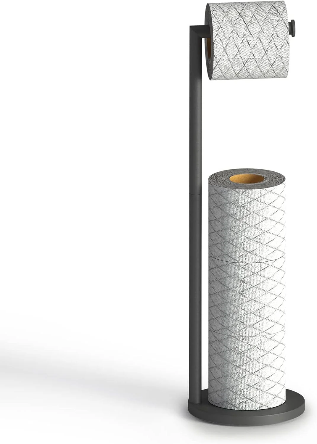 جا دستمال توالت ایستاده Top-spring، استیل ضد زنگ، ظرفیت نگهداری 3-4 رول دستمال کاغذی، مناسب برای سرویس بهداشتی (مشکی)