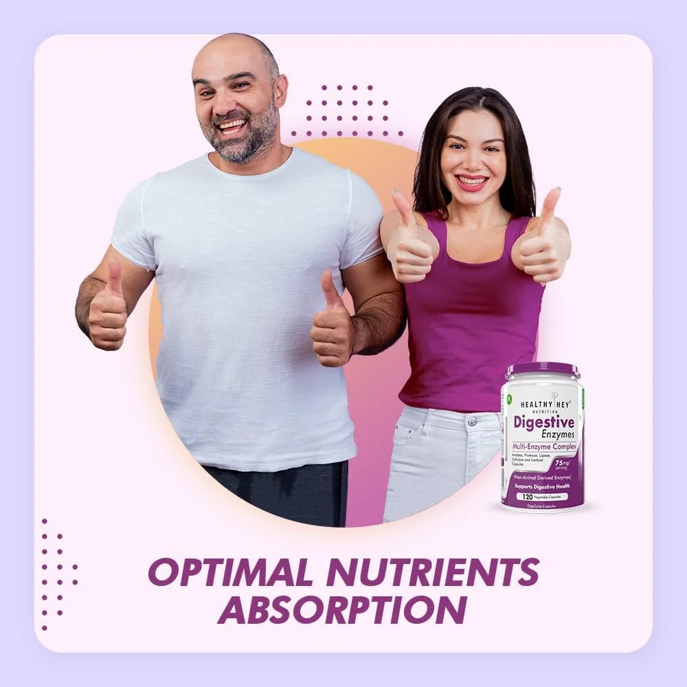 آنزیم های گوارشی Healthyhey Nutrition - کمپلکس چند آنزیمی - 75 میلی گرم - پشتیبانی از سلامت دستگاه گوارش - 90 کپسول گیاهی آنزیم های گوارشی Healthyhey Nutrition - کمپلکس چند آنزیمی - 75 میلی گرم - پشتیبانی از سلامت دستگاه گوارش - 90 کپسول گیاهی
