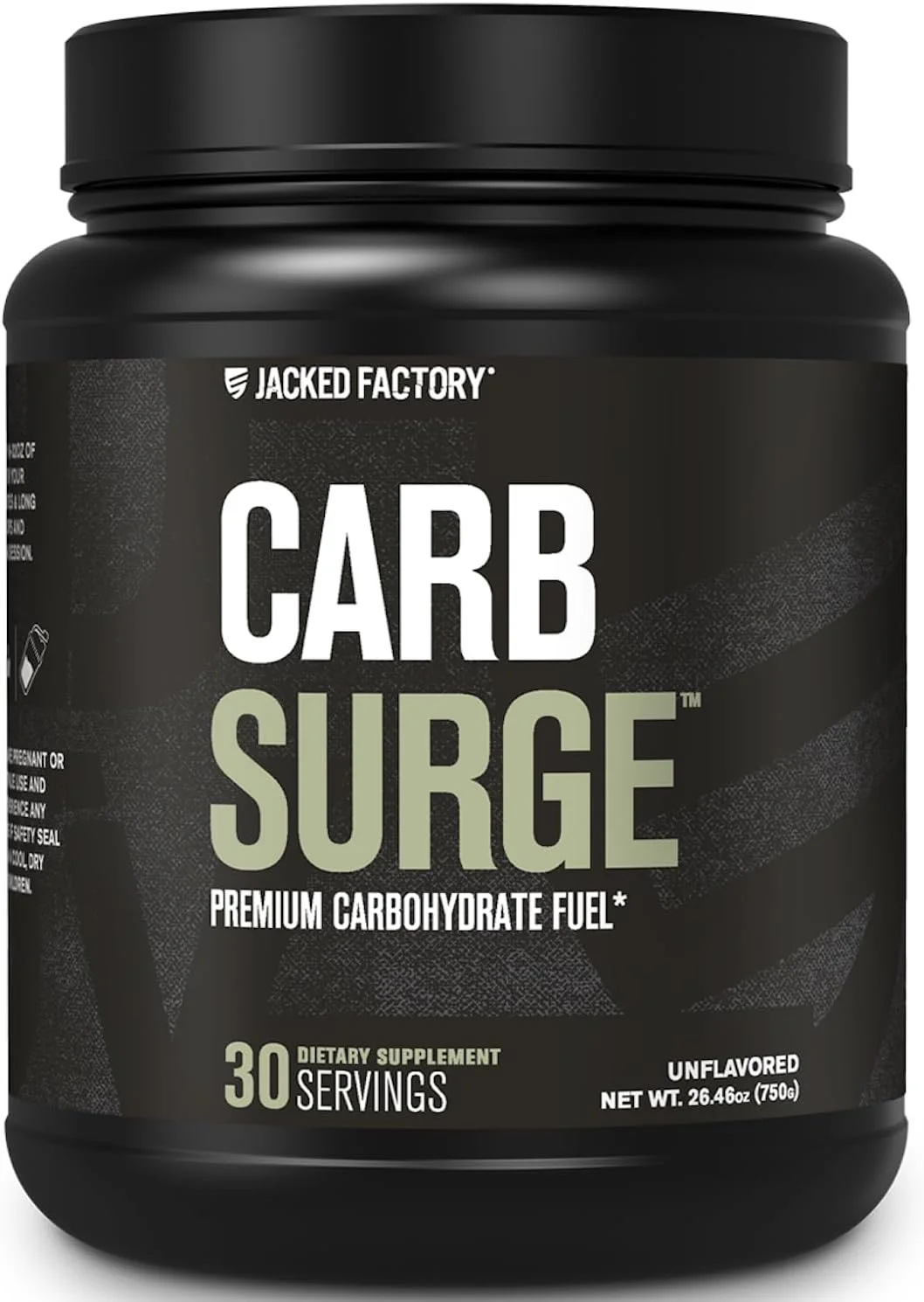 پودر کربوهیدرات Carb Surge جکد فکتوری - سوخت تمرینی تمیز با نشاسته نخود Carb10 و کلاستر دکسترین برای افزایش عملکرد، توده عضلانی بدون چربی و موارد دیگر - بدون طعم، 30 سروینگ