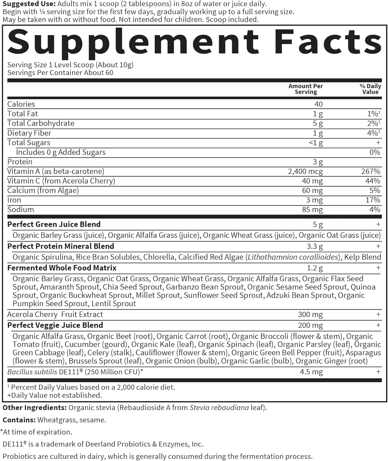 مکمل سبزیجات غذایی کامل Garden Of Life - پودر غذای فوق العاده سبز Perfect Food، 600 گرم مکمل سبزیجات غذایی کامل Garden Of Life - پودر غذای فوق العاده سبز Perfect Food، 600 گرم