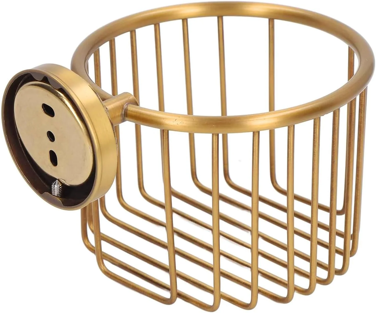 نگهدارنده دستمال توالت برنجی | نگهدارنده رول دستمال توالت دیواری برنجی | جا دستمال کاغذی روستیک و قدیمی برای دکور حمام منزل و آپارتمان خوابگاهی