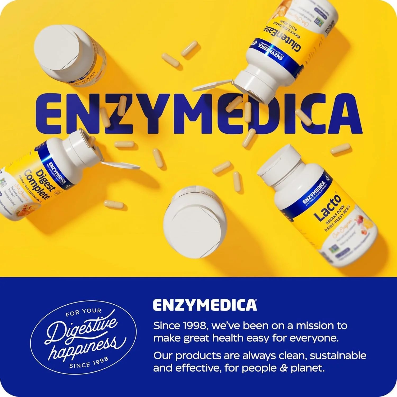 Enzymedica Digest Spectrum 120 Capsules | For Multiple Food Intolerances | Breaks-down Gluten, Phenol, Lactose & Casein | Reduce Occational Gas & Bloating