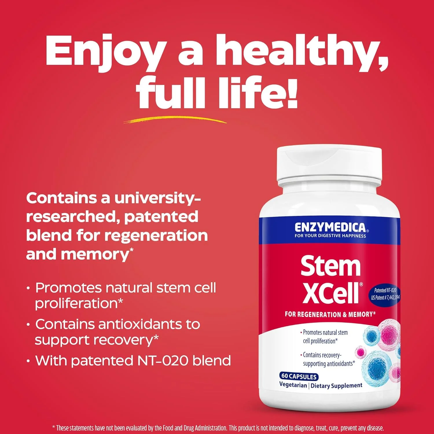 انزیمدیکا - Stem XCell، ارتقاء سلامت سلولی و تندرستی کلی، 60 کپسول انزیمدیکا - Stem XCell، ارتقاء سلامت سلولی و تندرستی کلی، 60 کپسول