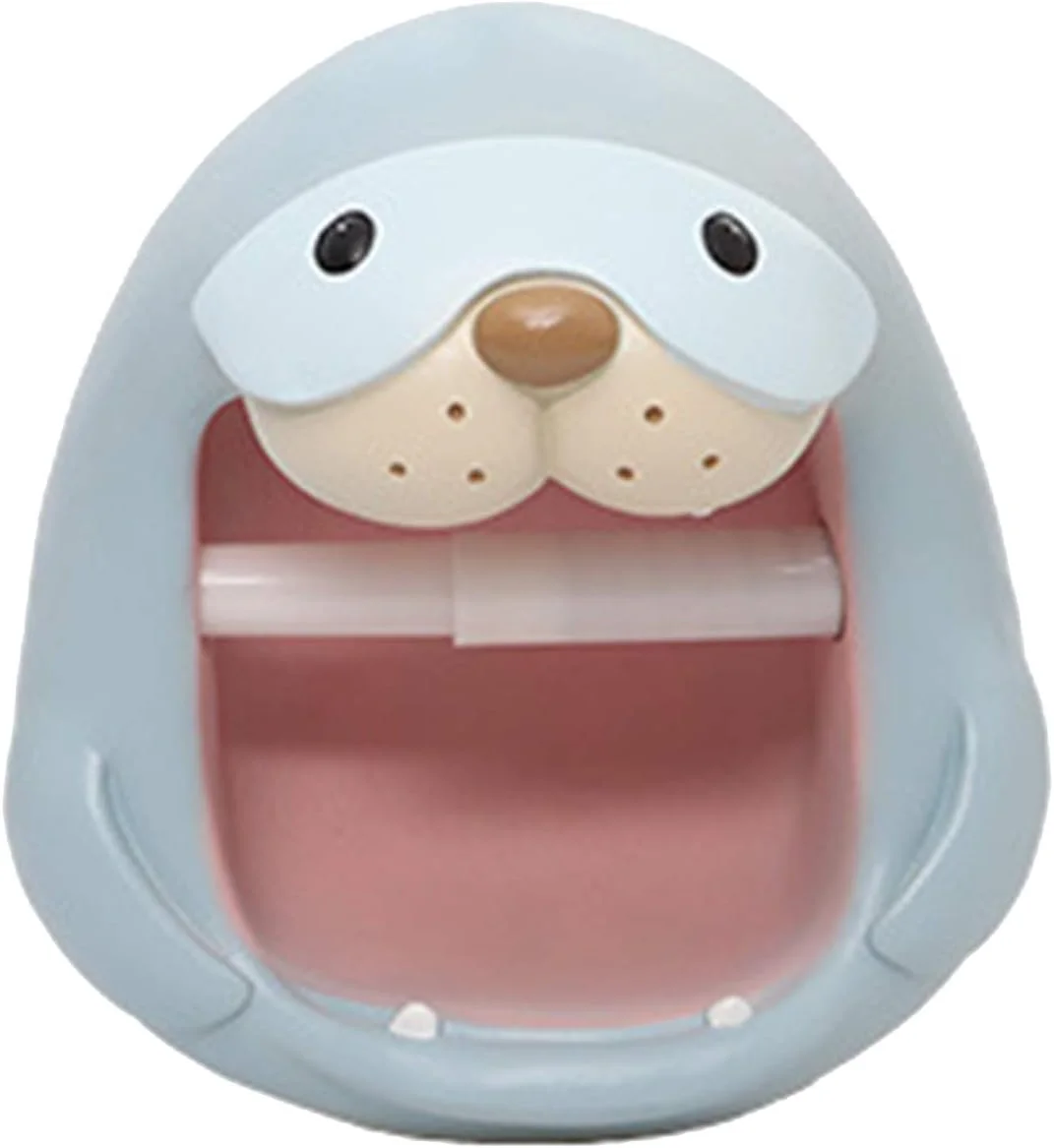 جای دستمال توالت LIU - طرح کارتونی سگ آبی آبی رنگ، جنس رزین، نصب دیواری، مناسب برای خانه، اتاق کودک، مهد کودک، هتل