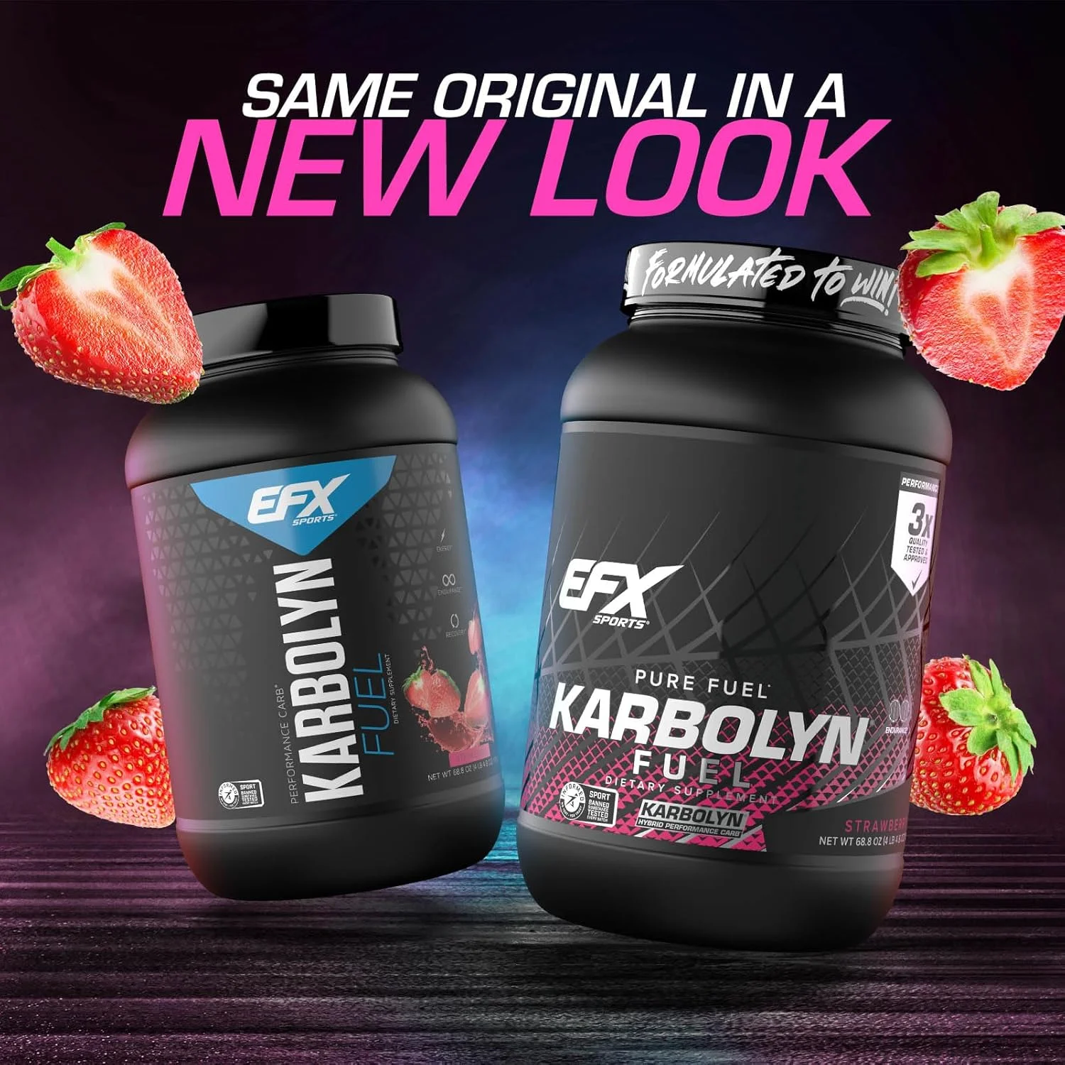 EFX Karbolyn Fuel توت فرنگی 4 پوند - مکمل کربوهیدرات با عملکرد بالا برای استقامت و ریکاوری