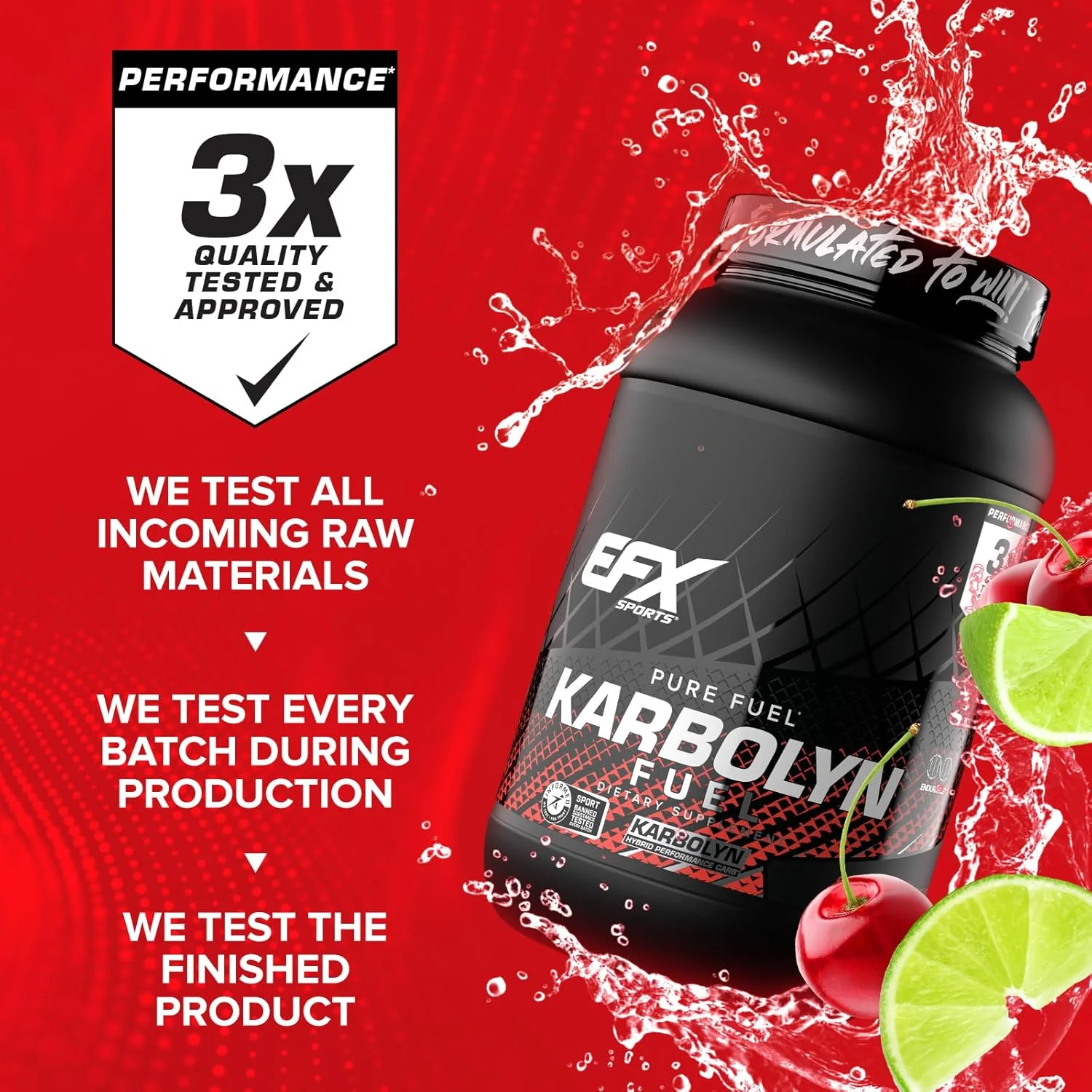 EFX Karbolyn Fuel با طعم گیلاس و لیموترش، 1.8 کیلوگرم - مکمل کربوهیدرات با عملکرد بالا برای استقامت و ریکاوری