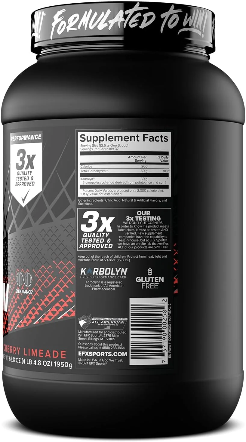 EFX Karbolyn Fuel با طعم گیلاس و لیموترش، 1.8 کیلوگرم - مکمل کربوهیدرات با عملکرد بالا برای استقامت و ریکاوری