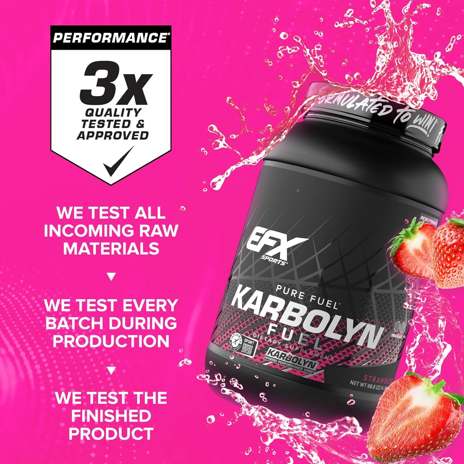 EFX Karbolyn Fuel توت فرنگی 4 پوند - مکمل کربوهیدرات با عملکرد بالا برای استقامت و ریکاوری