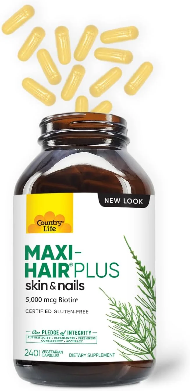Country Life - Maxi-Hair Plus with 5000mcg of Biotin - 240 Vegetarian Capsules Country Life - Maxi-Hair Plus with 5000mcg of Biotin - 240 Vegetarian Capsules