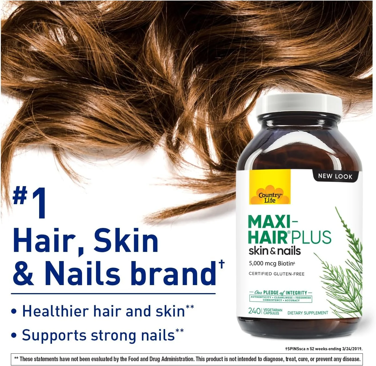 Country Life - Maxi-Hair Plus with 5000mcg of Biotin - 240 Vegetarian Capsules Country Life - Maxi-Hair Plus with 5000mcg of Biotin - 240 Vegetarian Capsules