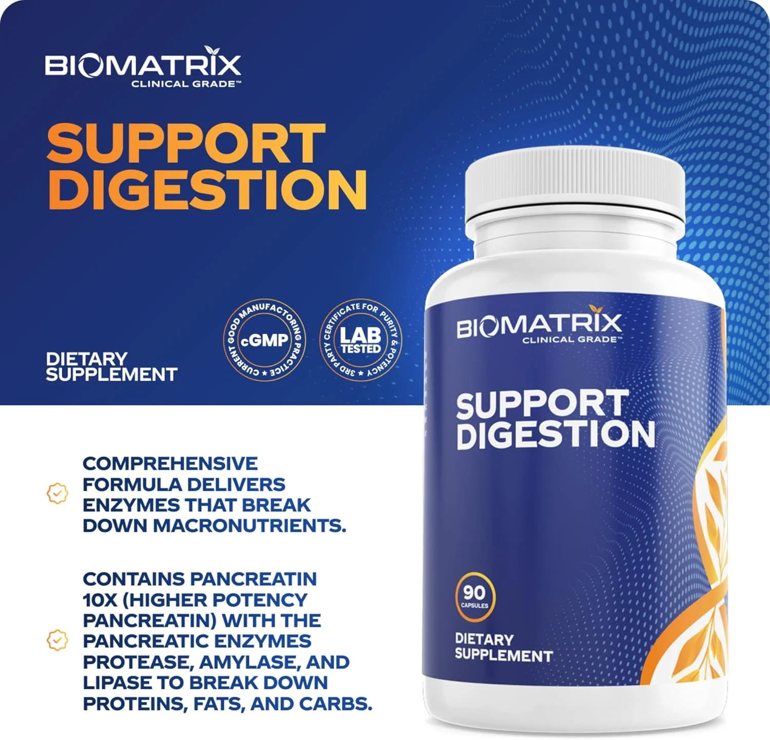 مکمل آنزیم های گوارشی BioMatrix (90 کپسول) پشتیبانی از هضم - حاوی صفرا تصفیه شده، پانکراتین، آنزیم های گیاهی، صفرا گاو، بتائین HCL، پشتیبانی از هضم چربی ها، کربوهیدرات ها و پروتئین ها مکمل آنزیم های گوارشی BioMatrix (90 کپسول) پشتیبانی از هضم - حاوی صفرا تصفیه شده، پانکراتین، آنزیم های گیاهی، صفرا گاو، بتائین HCL، پشتیبانی از هضم چربی ها، کربوهیدرات ها و پروتئین ها