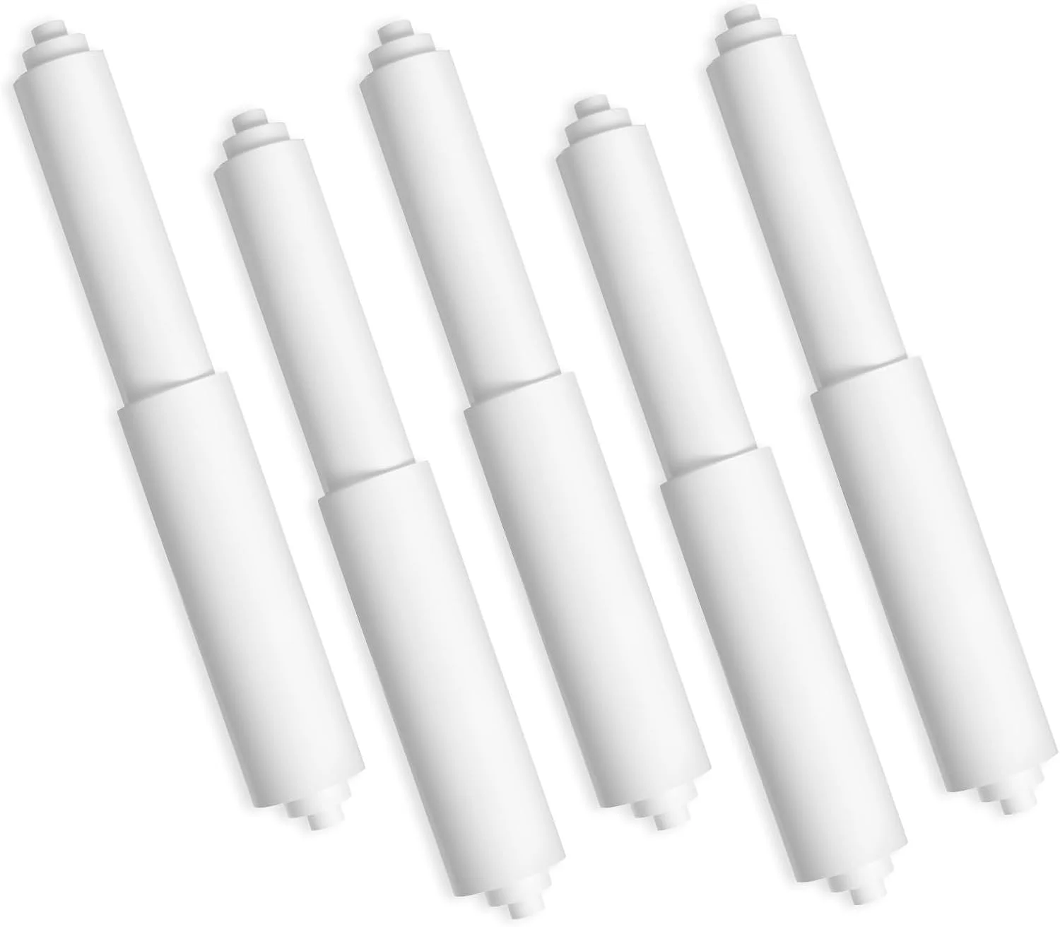 میله فنری نگهدارنده دستمال توالت، 5 عدد میله پلاستیکی سفید جایگزین نگهدارنده دستمال توالت