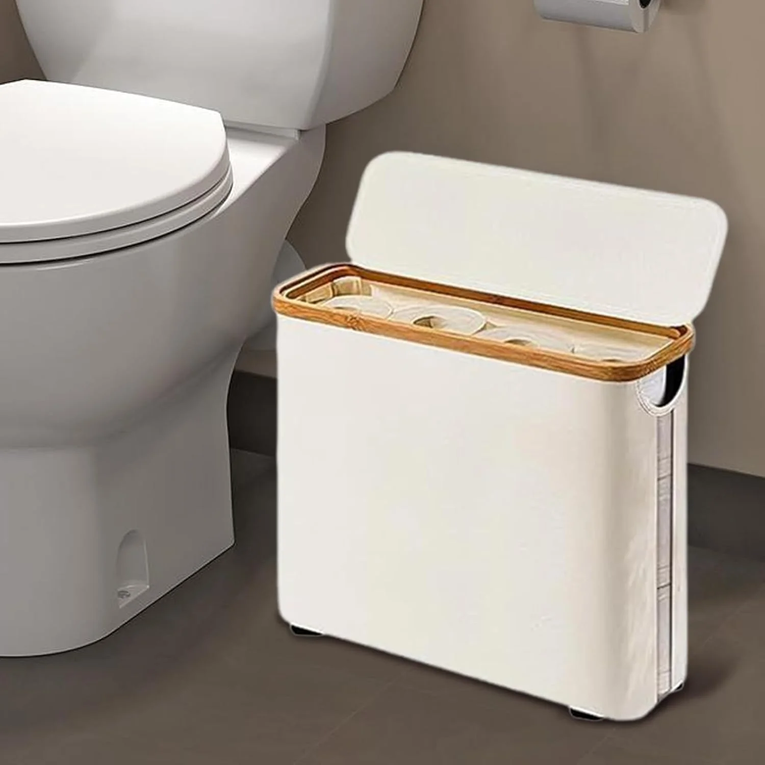 نگهدارنده رول دستمال توالت | سازمان دهنده نگهدارنده دستمال توالت حمام - سبد ضد آب برای کشوها، قفسه، میز، گوشه، حوله، سینک، دیوار، خوابگاه، خانه، لباسشویی، سرویس بهداشتی