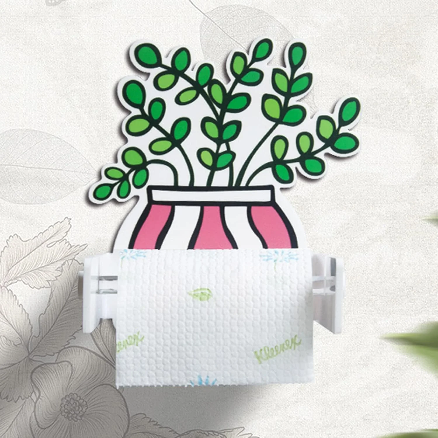 جا دستمال کاغذی دیواری چسبی LIU، پخش کننده دستمال کاغذی رولی اکریلیک برای آشپزخانه و حمام، بدون نیاز به سوراخ کاری و تمیز کردن آسان (سایز: بزرگ)