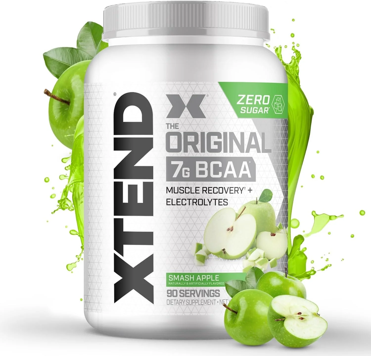 پودر بی سی ای ای اورجینال XTEND با طعم سیب ترش - بدون کالری، بدون کربوهیدرات، بدون شکر - نوشیدنی ریکاوری عضلات بعد از تمرین با آمینو اسیدها - 7 گرم بی سی ای ای برای مردان و زنان - 90 سروینگ