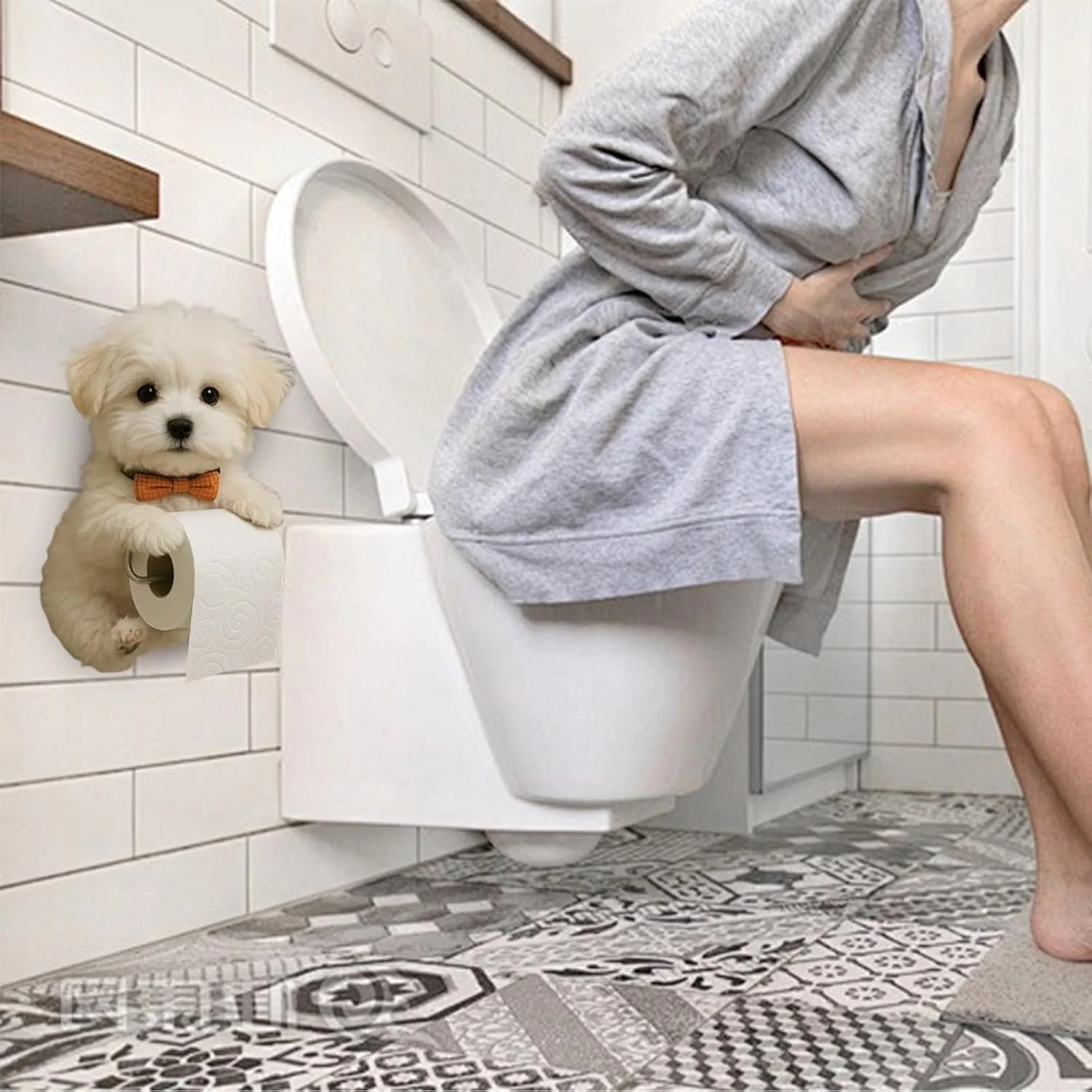 نگهدارنده رول توالت - نگهدارنده دستمال کاغذی توالت طرح سگ، قفسه پخش کننده رول رزینی دکوری زیبا برای اتاق، نصب دیواری برای نگهداری و سازماندهی حمام و آشپزخانه نگهدارنده رول توالت - نگهدارنده دستمال کاغذی توالت طرح سگ، قفسه پخش کننده رول رزینی دکوری زیبا برای اتاق، نصب دیواری برای نگهداری و سازماندهی حمام و آشپزخانه