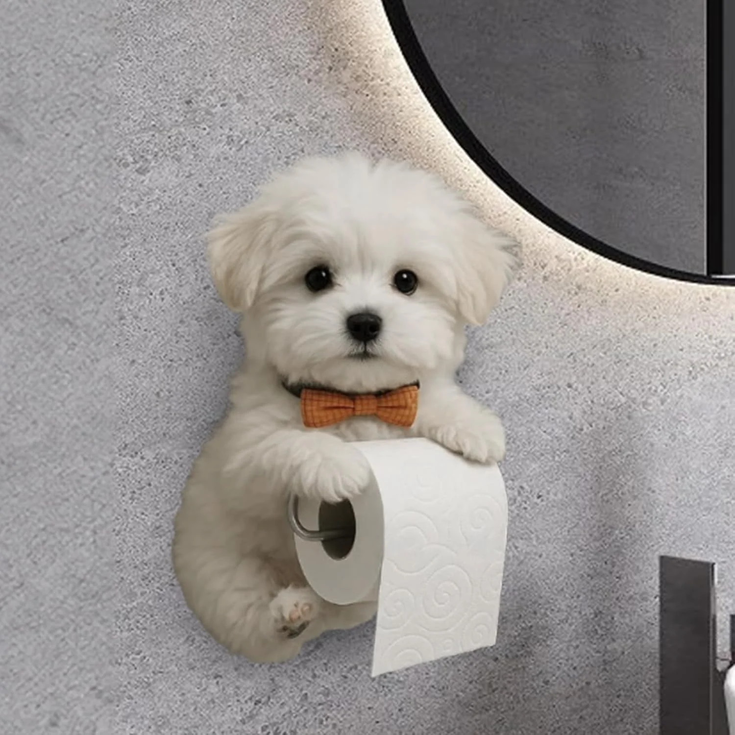 جا دستمال توالت رولی - جا کاغذی توالت سگ، قفسه پخش کننده رول رزینی دکور اتاق زیبا، نصب دیواری برای سازماندهی و نگهداری حمام و آشپزخانه جا دستمال توالت رولی - جا کاغذی توالت سگ، قفسه پخش کننده رول رزینی دکور اتاق زیبا، نصب دیواری برای سازماندهی و نگهداری حمام و آشپزخانه