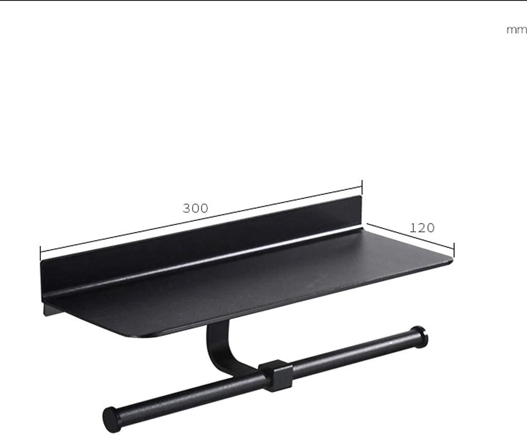 جا دستمال توالت مشکی - جا کاغذی توالت مدرن دو رول از جنس آلومینیوم با جای موبایل جا دستمال توالت مشکی - جا کاغذی توالت مدرن دو رول از جنس آلومینیوم با جای موبایل